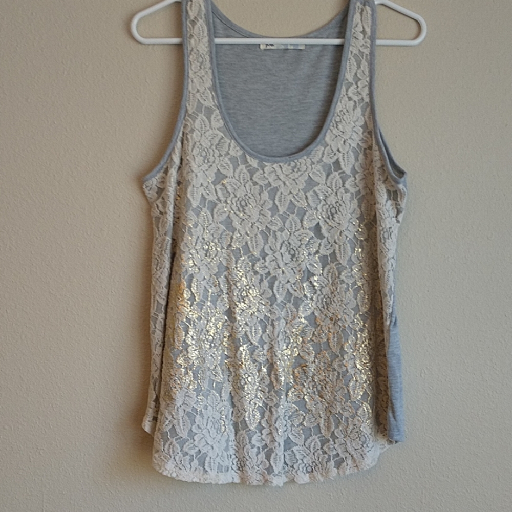 Lace Overlay Tank Top